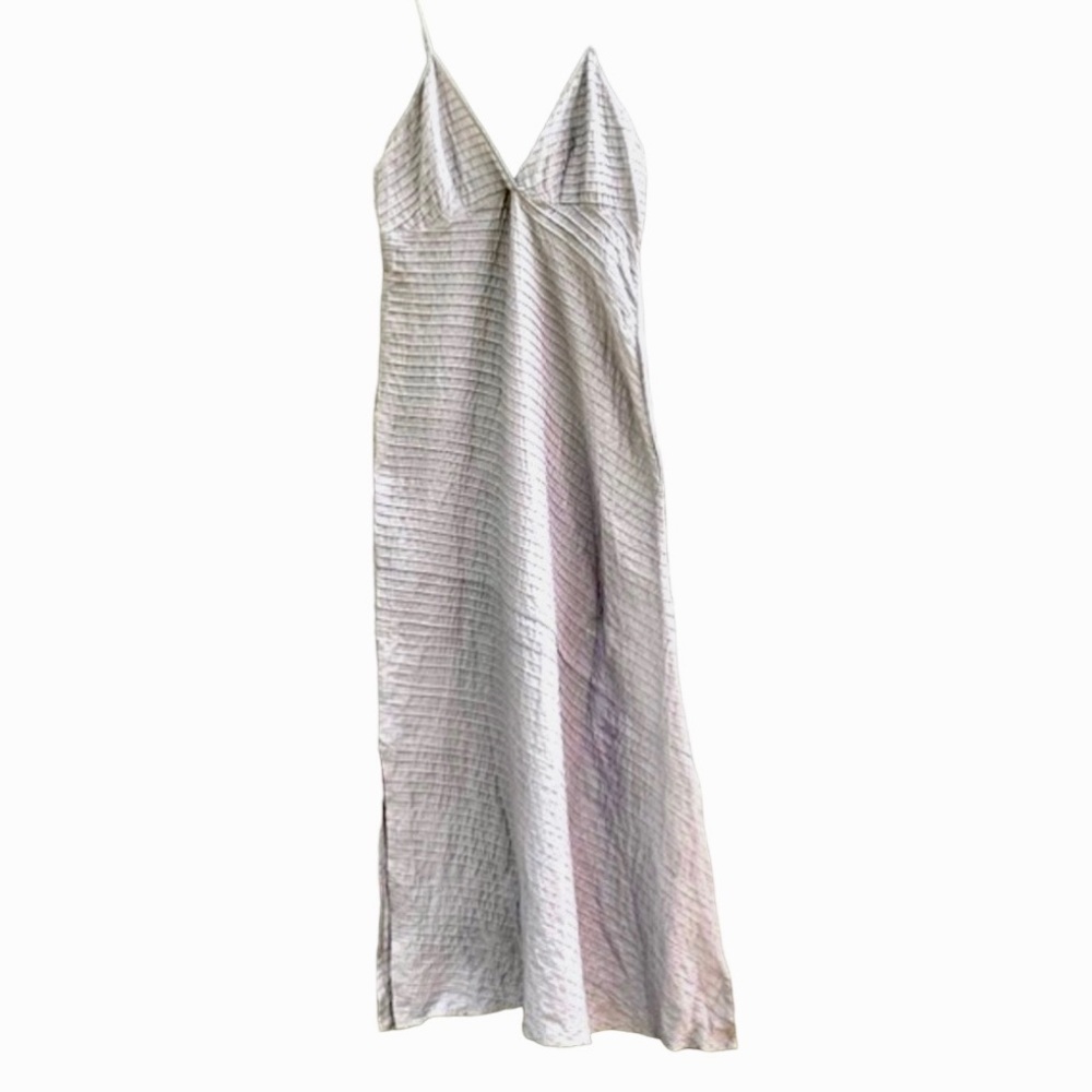 Floribella Cotton Taupe Sleeveless Dress. Textured Fabric From Italy. XL